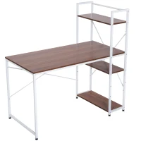 HOMCOM bureau met plank computerbureau werktafel bureau zwart/wit(m-1)