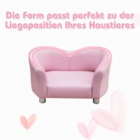 PawHut luxe hondenbank hondensofa kunstleer kattenbank hondenmand huisdier roze(m-4)
