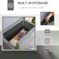 HOMCOM Modern Loveseat Sofa Button-Tufted Fabric Couch with Storage Chest Wood Legs(m-6)