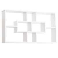 HOMCOM Wandstelling hangende stelling zwevende plank rek boekenplank wandplank organizer hout(m-1)