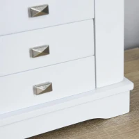 HOMCOM sieradenbox sieradenkastje wit met schuiflades spiegel wit(m-11)
