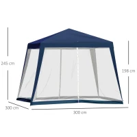 Tuinpaviljoen paviljoen partytent tuintent met muggengaas beige 3 x 3 m(m-3)