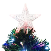 HOMCOM kerstboom dennenboom kerstboom met LED‘s glasvezelboom ster 8 model(m-9)