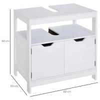 kleankin wastafel onderkast modern badkamermeubel met dubbele deur onderkast(m-3)