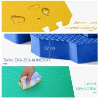 HOMCOM Puzzelmat speelkleed vloermat kinderspeeltapijt gymnastiekmat veelkleurig 8-delig(m-5)