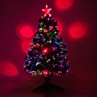HOMCOM kerstboom dennenboom kerstboom met LED‘s glasvezelboom ster 8 model(m-5)