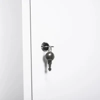 kleankin Medicijnkastje met Slot 3 Schappen Staal Wit 40 x 18 x 60 cm(m-10)