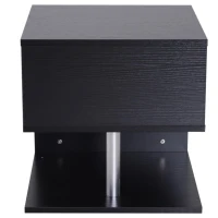 HOMCOM bijzettafel salontafel woonkamertafel salontafel 3 vakken spaanplaat + aluminiumlegering zwart 48 x 48 x 48 cm | Aosom.de(m-5)