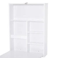 HOMCOM Opklapbare wandtafel opklapbare wandtafel klaptafel computertafel schoolbord MDF wit(m-9)