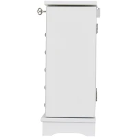 HOMCOM sieradenbox sieradenkastje wit met schuiflades spiegel wit(m-6)