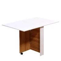 HOMCOM klaptafel mobiele tafel met wielen bureau bijzettafel Bureau(m-7)