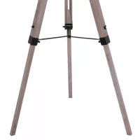 HOMCOM Tripod Floor Lamps for Living Room Bedroom, Modern Adjustable Standing Lamp with Wood Legs, Drum Fabric Shade, 99-143cm, Grey(m-10)