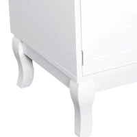 HOMCOM lage tv-kast tv-tafel tv-meubel houten poten woonkamer MDF 120 cm wit(m-11)