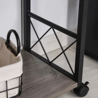 HOMCOM bijzettafel serveerwagen met lade opbergruimte keukenwagen dressoir grijs(m-10)