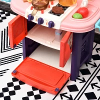 HOMCOM Pflegecenter für Puppen Puppenpflege-Station Spielcenter mit Puppenstuhl Badewanne 28-Teilige Zubehör Rosa ab 3 Jahre 52x30,5x72 cm(m-7)