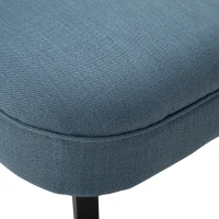 HOMCOM relaxstoel met rugkussen tv-stoel fauteuil verhoogde poten linnen(m-10)