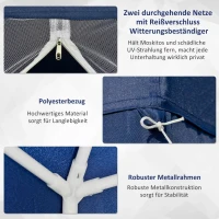 Tuinpaviljoen paviljoen partytent tuintent met muggengaas beige 3 x 3 m(m-5)