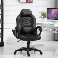 HOMCOM Bureaustoel sportstoel massagestoel draaistoel met warmtefunctie kantoor 2 kleuren(m-2)