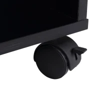 HOMCOM Mobiel rolbaar bureau zwart computerbureau tafel werktafel met aflegvlak(m-10)