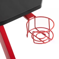 HOMCOM Gaming Computer Desk, Steel Frame w/ Cup Headphone Holder Adjustable Feet Cable Organiser Home Office Red(m-8)