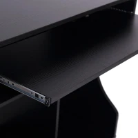 HOMCOM Mobiel rolbaar bureau zwart computerbureau tafel werktafel met aflegvlak(m-8)