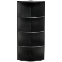HOMCOM vrijstaande stelling hoekkast boekenkast opbergkast badkamerstelling decoratieve stelling houten stelling 4 vakken(m-5)