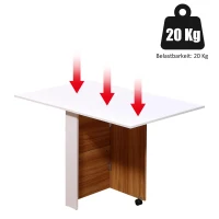HOMCOM klaptafel mobiele tafel met wielen bureau bijzettafel Bureau(m-6)