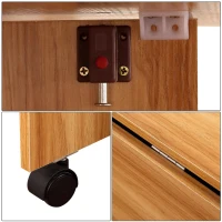 HOMCOM mobiele tafel klaptafel met wielen bureau bijzettafel opbergruimte(m-7)