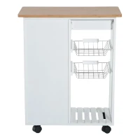 HOMCOM keukenwagen serveerwagen keukenplank(m-6)