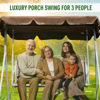 Outsunny Outdoor 3-Seater Swing Chair-Brown(m-6)