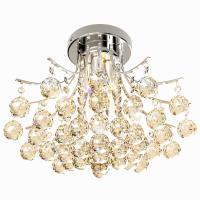 HOMCOM 3 Lights Ceiling Chandelier Pendant Crystal Light with Transparent K9 Crystal Droplets, for Bedroom, Living Room