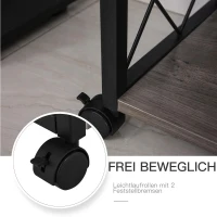 HOMCOM bijzettafel serveerwagen met lade opbergruimte keukenwagen dressoir grijs(m-6)