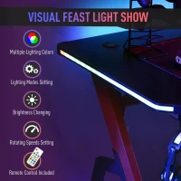 HOMCOM Computer and Gaming Desk, Racing Style Home Office Ergonomic Computer Table Workstation w/Management(m-4)