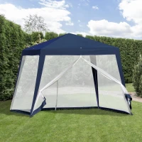 Tuinpaviljoen paviljoen partytent tuintent met muggengaas beige 3 x 3 m(m-2)