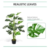 Outsunny Fake Indoor Plants, 21 Leaves with Nursery Pot, Fake Tropical Palm Tree for Indoor Outdoor Décor(m-6)