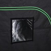 Outsunny Greenhouse for Hydroponic Plant Indoor Grow Tent Canopy with reflective Mylar 600D Oxford 120Lx60Wx150H cm Black/Green(m-10)