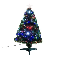 HOMCOM kerstboom dennenboom kerstboom met LED‘s glasvezelboom ster 8 model(m-1)