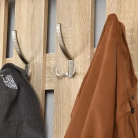 HOMCOM 3-in-1 garderobeset garderobe voor in de hal met schoenenkast wandspiegel garderobe 6 haken naturel 30,5 x 75,5 cm (spiegel)(m-9)