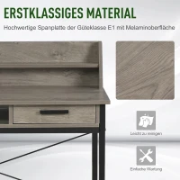 HOMCOM Bureau met plank schuiflade computertafel bureau kantoortafel industriële stijl MDF(m-5)