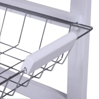 Serveerwagen keukenwagen keukentrolley bijzetwagen met schuiflade wit(m-5)