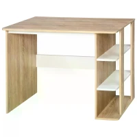 HOMCOM Computer Desk Office Writing Desk w/ 3-Tier Display Shelf Storage - Wood effect(m-13)