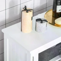 kleankin Bathroom Floor Cabinet, Freestanding Kitchen Cupboard with 2 Drawers, Adjustable Shelves and Tempered Glass Door, Wooden  Storage Unit for Living Room Kitchen Hallway(m-8)