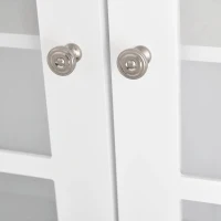 HOMCOM keukenkast met werkblad, hoge kast, 6 vakken, glazen deur, MDF, wit, 80 x 37 x 183 cm werkblad hoge kast glazen deur MDF wit | Aosom.de(m-11)