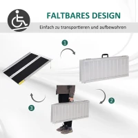 HOMCOM rolstoelhelling, oprijplaat voor rolstoelen, rollators, inklapbare oprijplaat met handgreep 270 kg belastbaar, zwart, 93 x 73 x 5 cm(m-5)