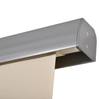 Outsunny Zijmarkise, Balkonzonwering, weerbestendig, veerrolmechanisme, 200 cm x 140 cm, Crèmewit(m-8)
