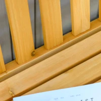 Outsunny 2-zits schommelstoel met armsteunen tuinstoel schommelstoel massief hout naturel(m-8)