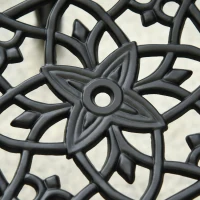 zitgroep 3-delige eetgroep tuinmeubelset 1 tafel + 2 stoelen aluminium zwart(m-9)