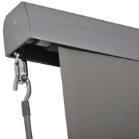 Verticale luifel aluminium balkonluifel met handslinger grijs 160 x 250 cm(m-9)