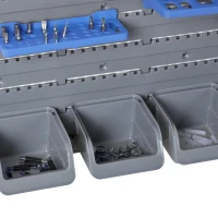 Durhand wandstelling met stapelbakken 44-delig gereedschapshouder gereedschapswand PP blauw + grijs(m-11)