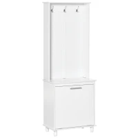 HOMCOM Kapstok kledingrek gang woonkamer 4 planken wit(m-1)